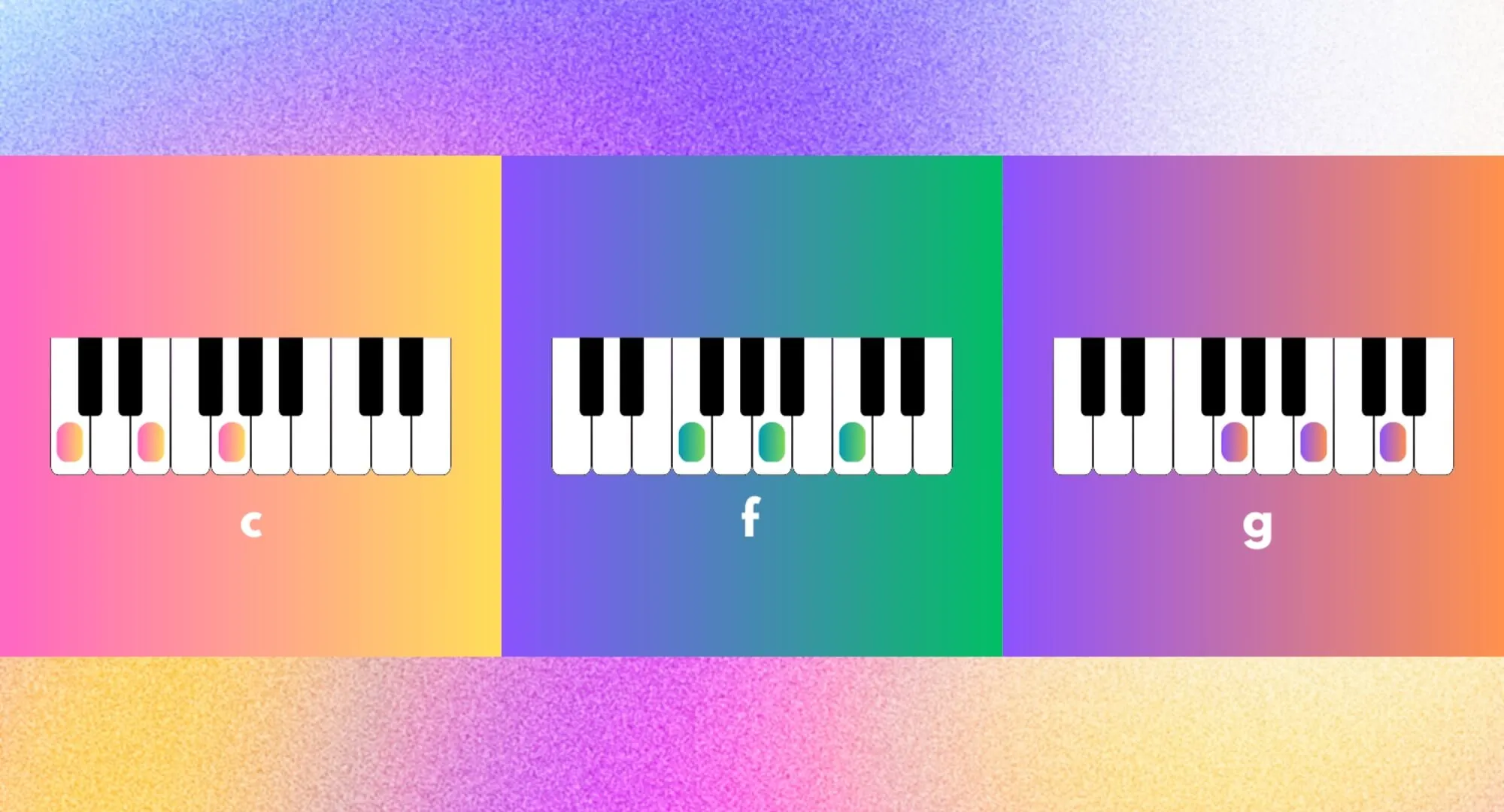 Musician playing a sequence of chords on a keyboard